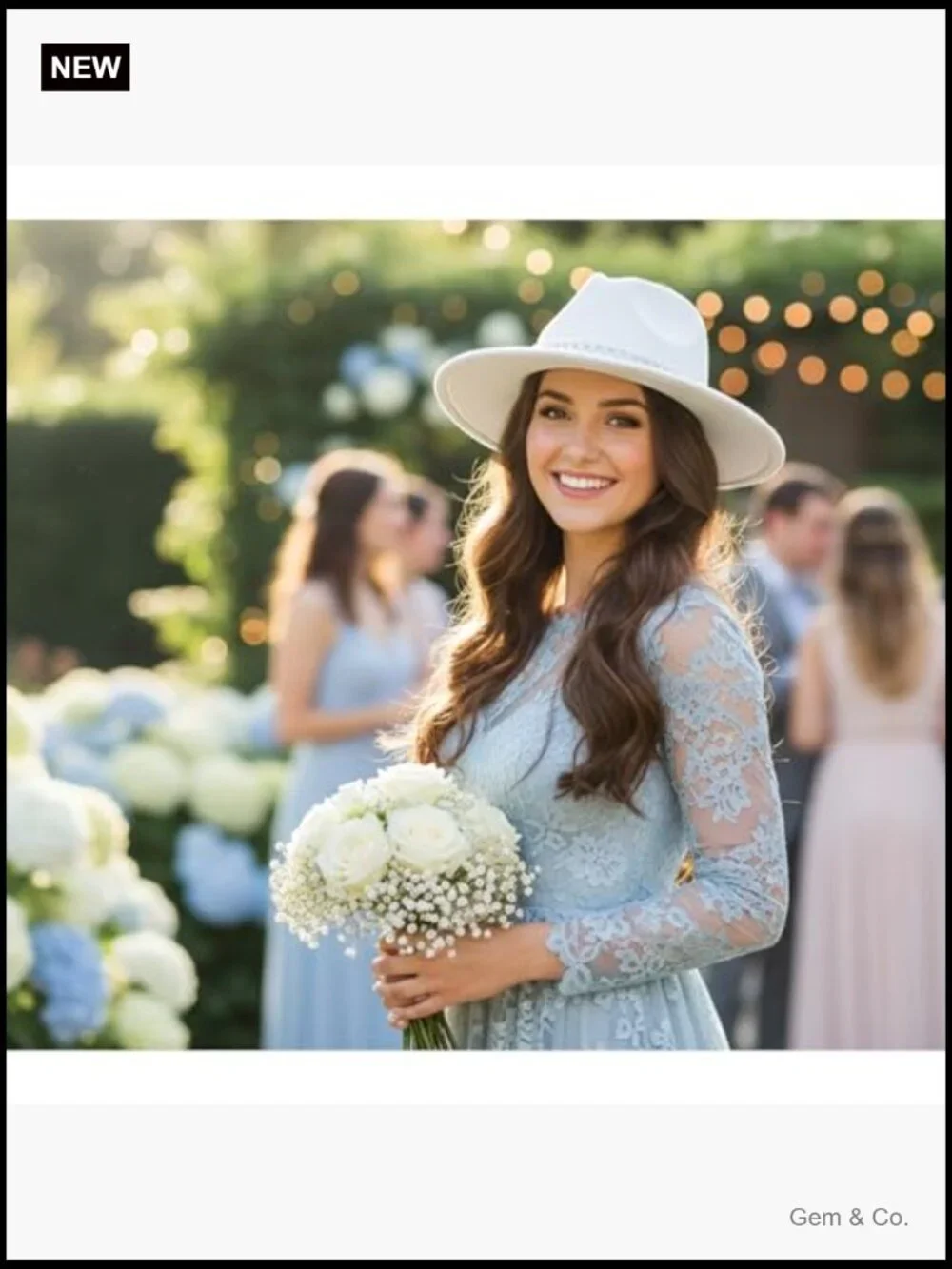 Wide Brim Fedora Hat with Pearl Panama Hat Adjustable